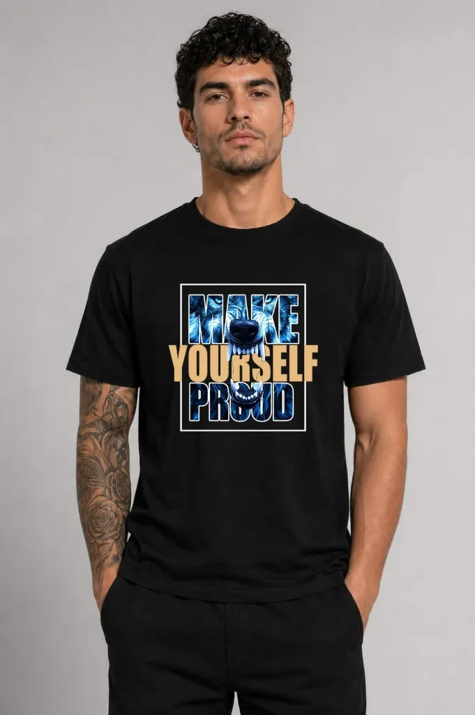 Make yourself proud ( blue wolf ) (Red, XL)